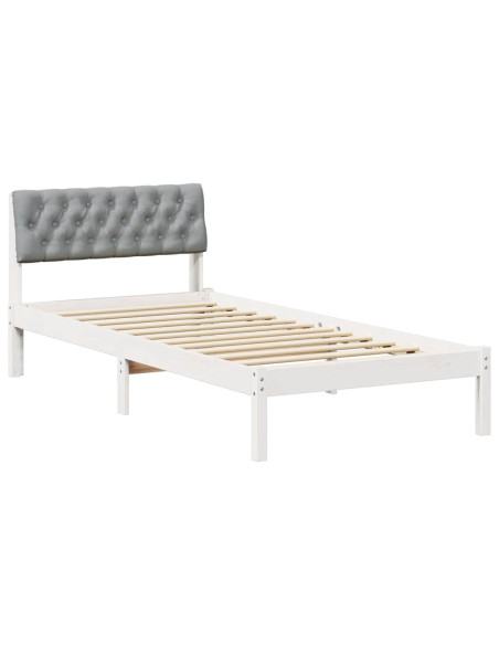 Struttura del Letto Bianco e grigio chiaro 90 x 200 cm