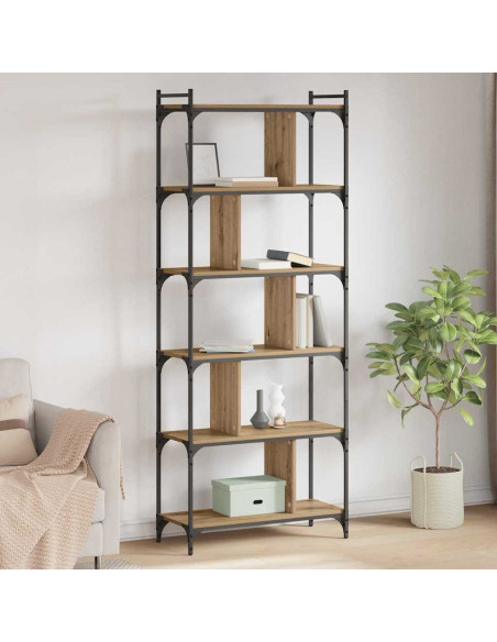 Libreria rovere artigianale 76 x 32 x 192 cm Legno multistrato
