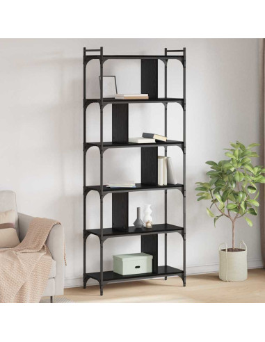 Libreria Rovere nero 76 x 32 x 192 cm Legno multistrato