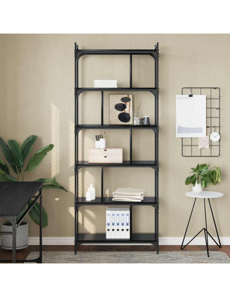 Libreria Rovere nero 76 x 32 x 192 cm Legno multistrato