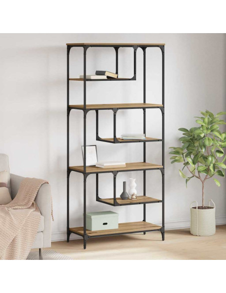Libreria rovere artigianale 81 x 36 x 176 cm Legno multistrato