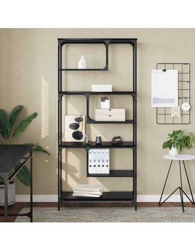 Libreria Rovere nero 81 x 36 x 176 cm Legno multistrato