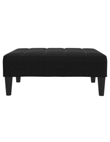Divano Letto a 2 Posti con Poggiapiedi Nero in Velluto