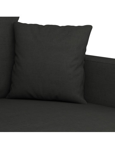 Divano a 3 Posti Nero 180 cm in Tessuto