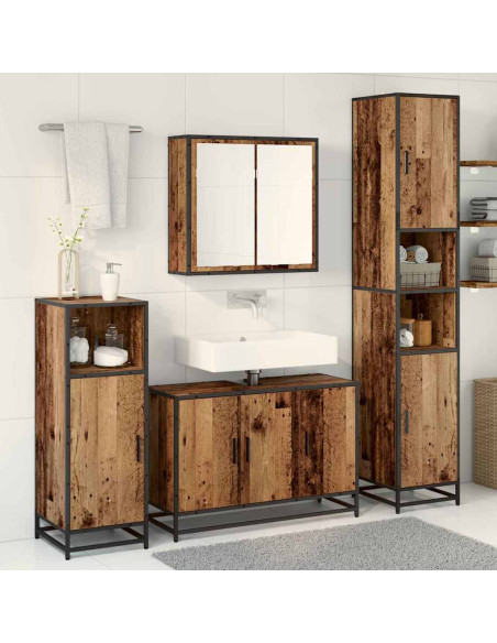 Set di mobili per il bagno 4 pcs Legno vecchio 90 x 33 x 60 cm