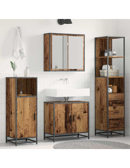 Set di mobili per il bagno 3 pcs Legno vecchio 65 x 33 x 60 cm