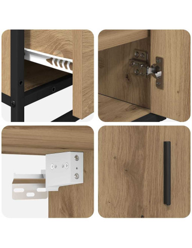 Set di mobili per il bagno con porta 3 pcs rovere artigianale