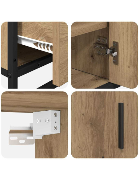 Set di mobili per il bagno con porta 3 pcs rovere artigianale