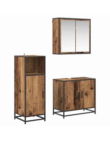 Set di mobili per il bagno 3 pcs Legno vecchio 60 x 33 x 60 cm