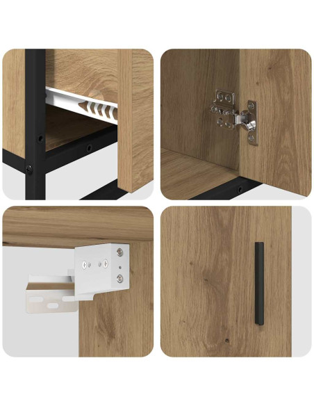 Set di mobili per il bagno con porta 3 pcs rovere artigianale