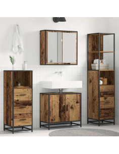 Set di mobili per il bagno 4 pcs Legno vecchio 65 x 33 x 60 cm 2
