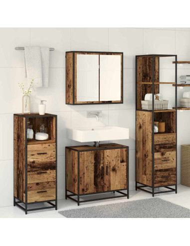 Set di mobili per il bagno 4 pcs Legno vecchio 65 x 33 x 60 cm