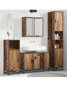 Set di mobili per il bagno 3 pcs Legno vecchio 90 x 33 x 60 cm 2
