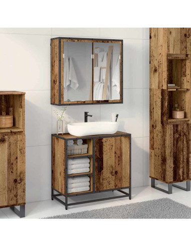 Set di mobili per il bagno 2 pcs Legno vecchio 65 x 33 x 60 cm