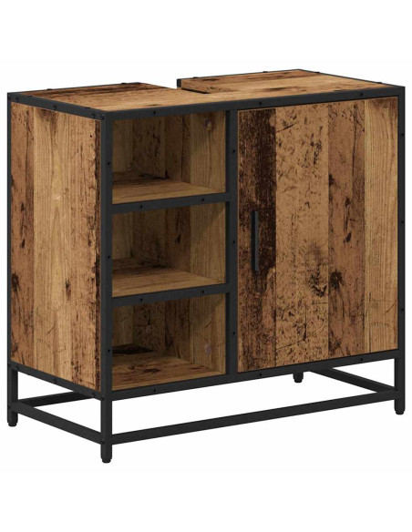 Set di mobili per il bagno con lo scaffale 2 pcs Legno vecchio