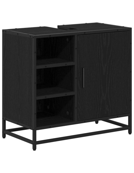 Set di mobili per il bagno 2 pcs Rovere nero 65 x 33 x 60 cm