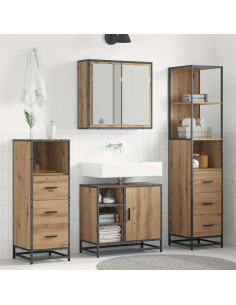 Set di mobili per il bagno con porta 4 pcs rovere artigianale 2