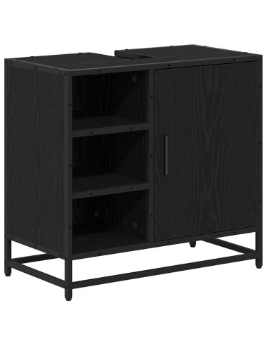 Set di mobili per il bagno 4 pcs Rovere nero 65 x 33 x 60 cm