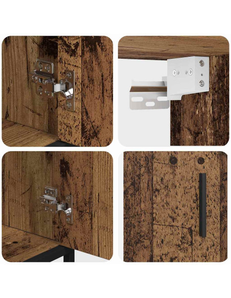 Set di mobili per il bagno 3 pcs Legno vecchio 65 x 33 x 60 cm