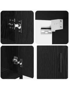 Set di mobili per il bagno 3 pcs Rovere nero 65 x 33 x 60 cm 2