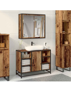 Set di mobili per il bagno 2 pcs Legno vecchio 80 x 33 x 60 cm 2