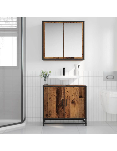 Set di mobili per il bagno 2 pcs Legno vecchio 65 x 33 x 60 cm