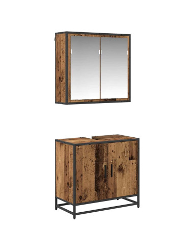 Set di mobili per il bagno 2 pcs Legno vecchio 65 x 33 x 60 cm