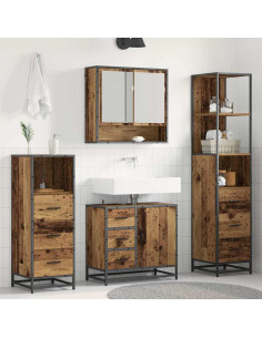 Set di mobili per il bagno 4 pcs Legno vecchio 65 x 33 x 60 cm 2