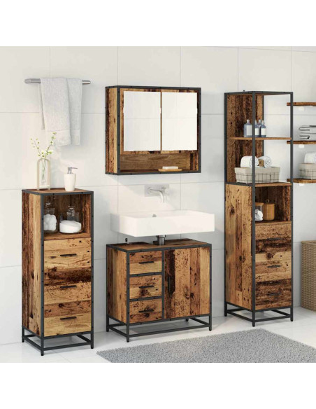 Set di mobili per il bagno 4 pcs Legno vecchio 65 x 33 x 60 cm