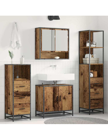 Set di mobili per il bagno 4 pcs Legno vecchio 65 x 33 x 60 cm