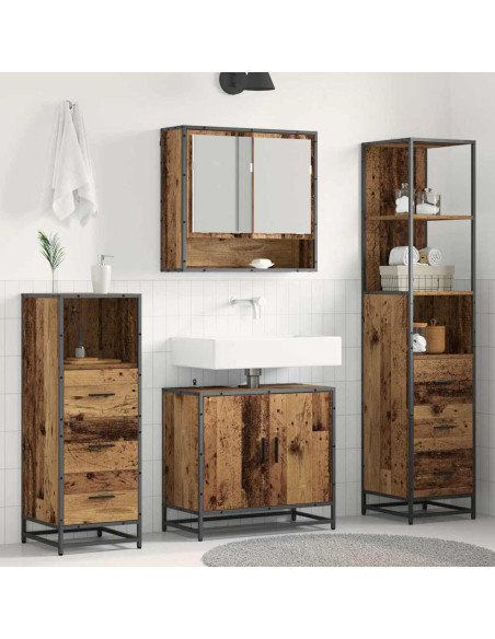 Set di mobili per il bagno 4 pcs Legno vecchio 65 x 33 x 60 cm
