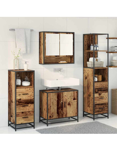 Set di mobili per il bagno 4 pcs Legno vecchio 65 x 33 x 60 cm