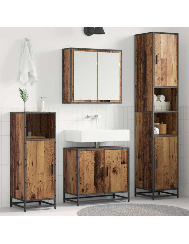 Set di mobili per il bagno 4 pcs Legno vecchio 65 x 33 x 60 cm
