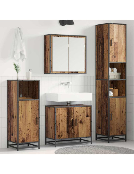 Set di mobili per il bagno 3 pcs Legno vecchio 65 x 33 x 60 cm