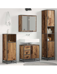 Set di mobili per il bagno 4 pcs Legno vecchio 65 x 33 x 60 cm 2