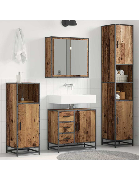 Set di mobili per il bagno 4 pcs Legno vecchio 65 x 33 x 60 cm