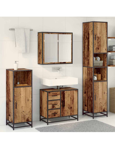 Set di mobili per il bagno 4 pcs Legno vecchio 65 x 33 x 60 cm