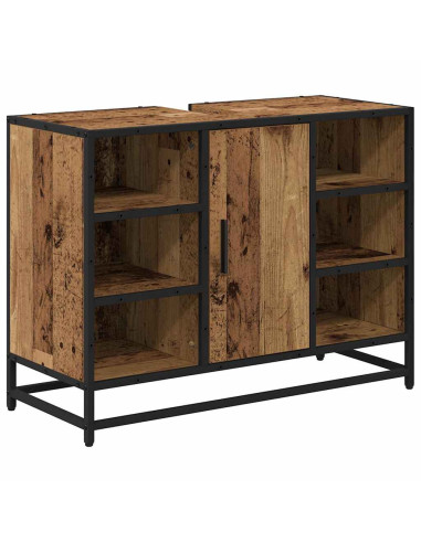 Set di mobili per il bagno con cassetto 3 pcs Legno vecchio