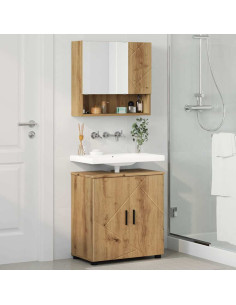 Set di mobili per il bagno 2 pz Rovere artigianale 2