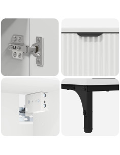 Set di mobili per il bagno Bianco Legno ingegnerizzato, Metallo 2