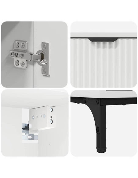 Set di mobili per il bagno Bianco Legno ingegnerizzato, Metallo