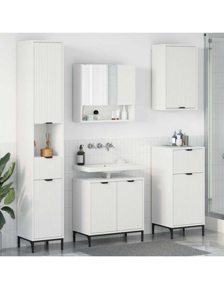 Set di mobili per il bagno Bianco Legno ingegnerizzato, Metallo