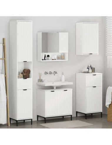 Set di mobili per il bagno Bianco Legno ingegnerizzato, Metallo
