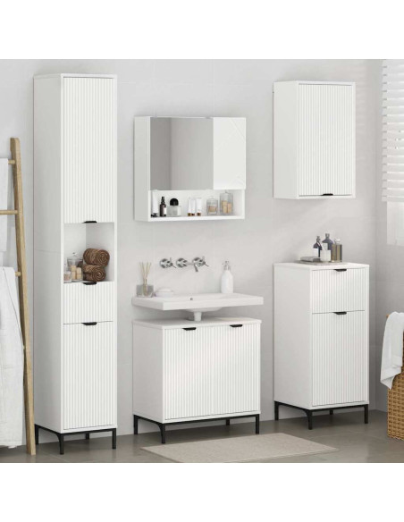 Set di mobili per il bagno Bianco Legno ingegnerizzato, Metallo
