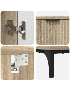 Set di mobili per il bagno con cassetto con porta Rovere Sonoma 2