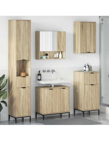 Set di mobili per il bagno con cassetto con porta Rovere Sonoma