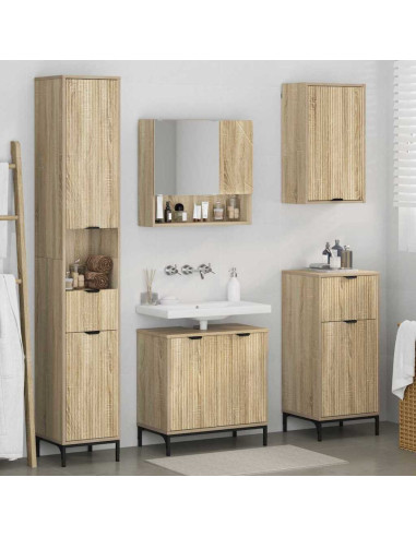 Set di mobili per il bagno con cassetto con porta Rovere Sonoma