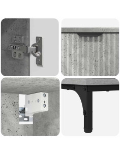 Set di mobili per il bagno con cassetto Grigio cemento 2