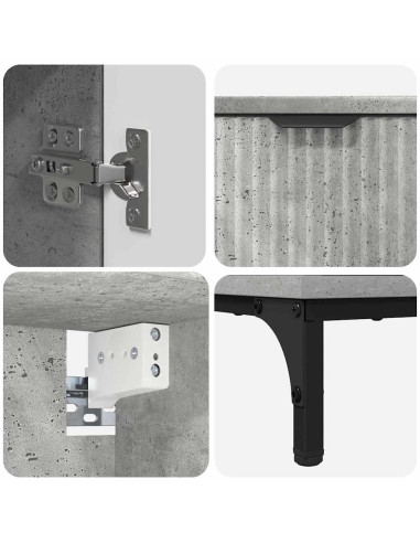 Set di mobili per il bagno con cassetto Grigio cemento