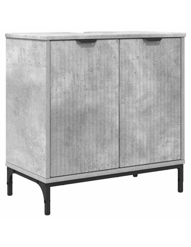 Set di mobili per il bagno con cassetto Grigio cemento